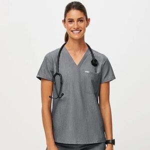 Figs Gray Catarina‎ One-Pocket Scrub Top Sz XS